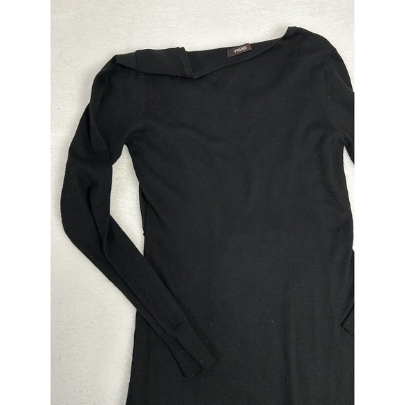 Kerisma Cashmere Sweater Tunic Dress Embellished Medium Black Gathered - Picture 11 of 13